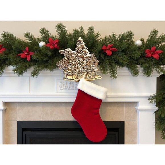 vintage metal snow man let it snow christmas mantle stocking holder. - Picture 2 of 4